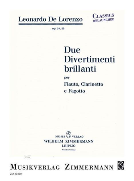 Leonardo de Lorenzo: Due Divertimenti brillanti op. 24, 29 (1931), Noten