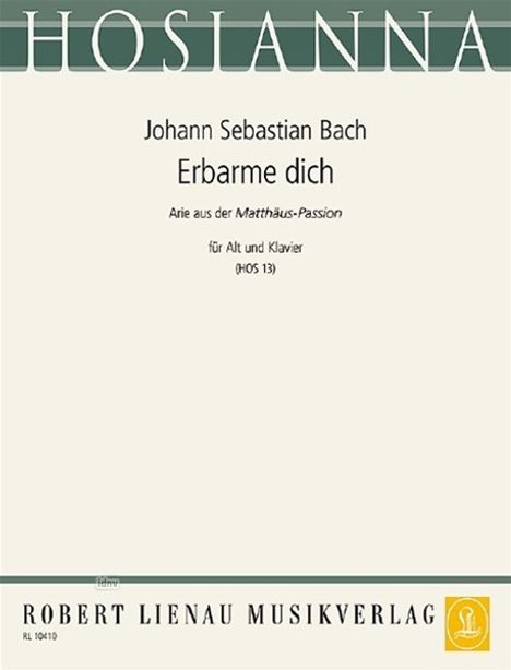 Johann Sebastian Bach: Erbarme dich HOS 13, Noten