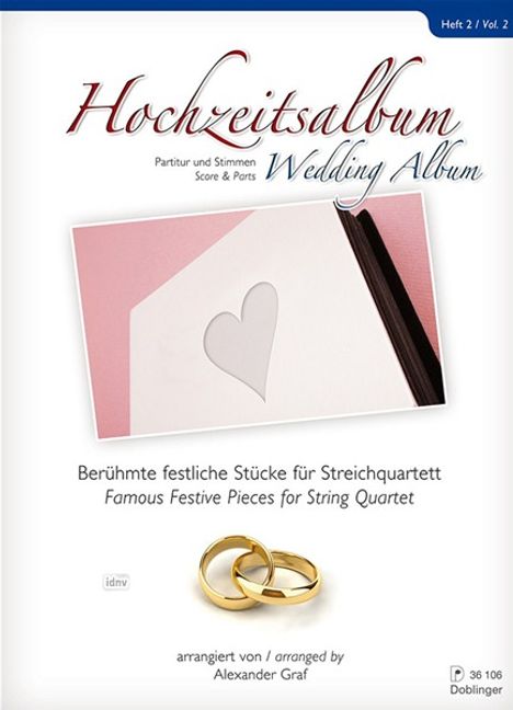 Hochzeitsalbum für Streichquartett, Partitur und Stimmen. H.2, Noten