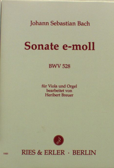 Johann Sebastian Bach: Sonate für Viola und Orgel, Noten