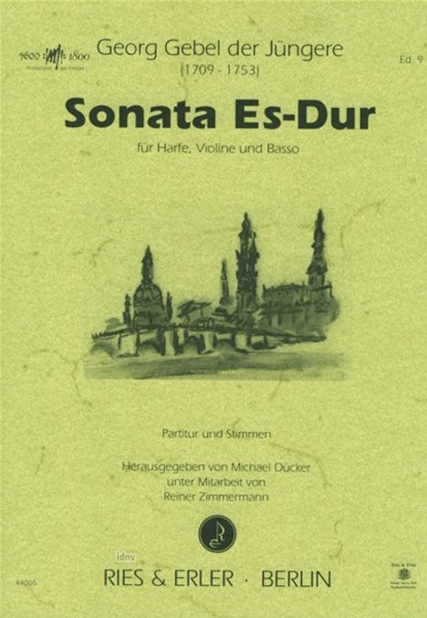 Georg Gebel: Sonata für Harfe, Violine und Basso Es-Dur, Noten