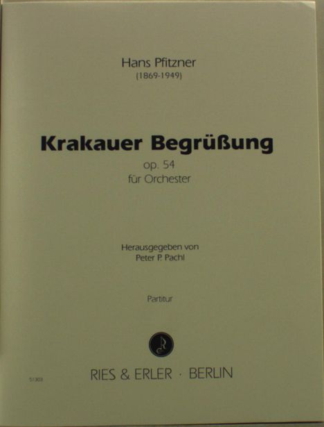Hans Pfitzner: Krakauer Begrüßung op. 54, Noten