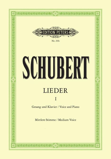 Franz Schubert (1797-1828): Lieder, Band 1, mittlere Stimme, Buch