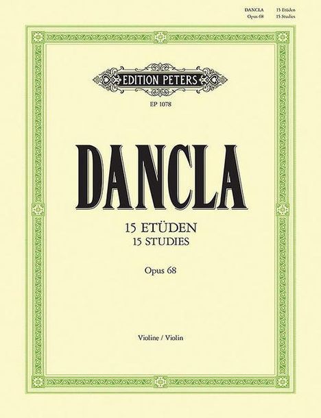 Charles Dancla: 15 Etüden für Violine mit Begleitung einer zweiten Violine op. 68, Buch