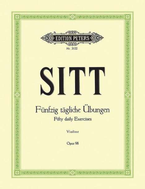 Hans Sitt (1850-1922): 50 tägliche Übungen für Violine op. 98, Buch