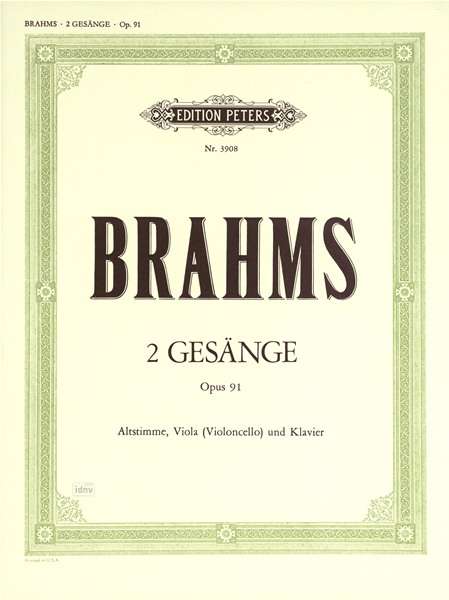 Johannes Brahms: 2 Gesänge op. 91, Noten