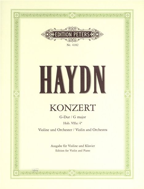 Joseph Haydn (1732-1809): Konzert für Violine und Orchester G-Dur Hob. VIIa: 4, Buch