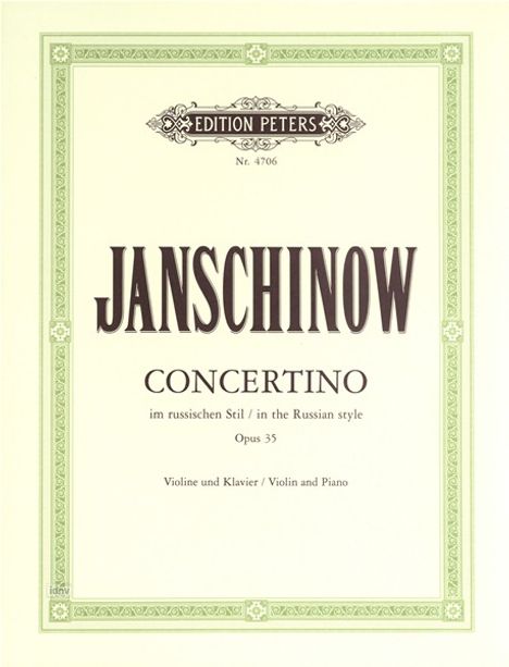 Alexej Janschinow: Concertino im russischen Stil op. 35, Buch