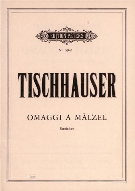 Franz Tischhauser: Omaggi a Mälzel für 12 Streicher, Noten