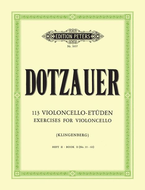 Justus Johann Friedrich Dotzauer: 113 Violoncello-Etüden - Heft 2: Nr. 35 - 62, Buch