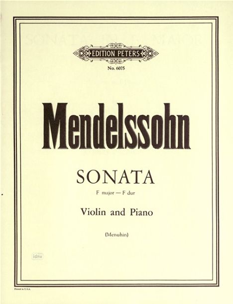 Violin Sonata in F Mwv Q26, Buch