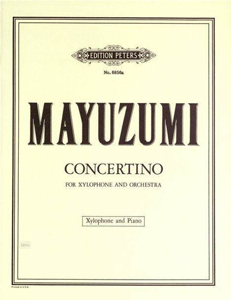 Toshiro Mayuzumi: Concertino, Noten