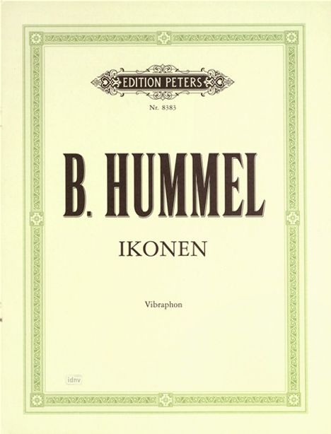 Bertold Hummel: Ikonen für Vibraphon solo, Noten