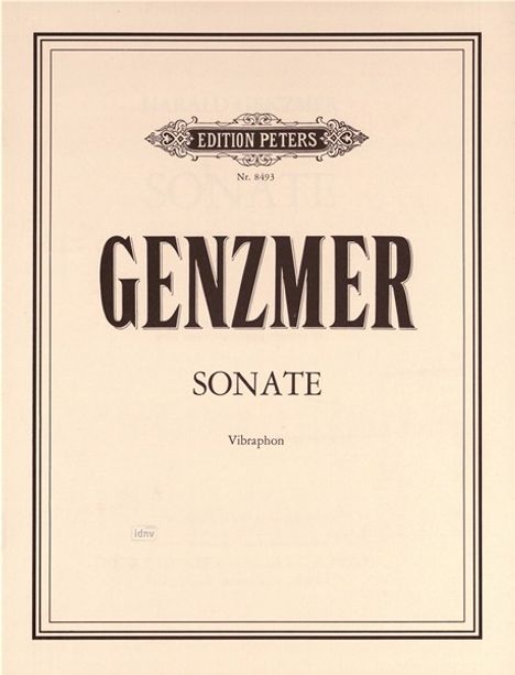 Harald Genzmer: Sonate für Vibraphon, Noten
