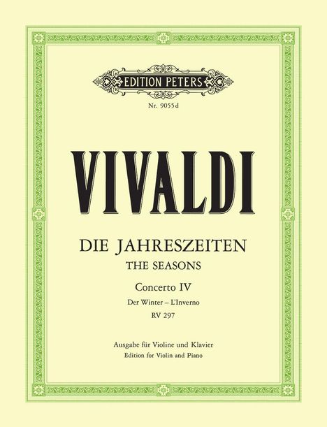 Antonio Vivaldi (1678-1741): Die vier Jahreszeiten: Konzert für Violine, Streicher und Basso continuo f-Moll op. 8 Nr. 4 RV 297 "Der Winter", Buch