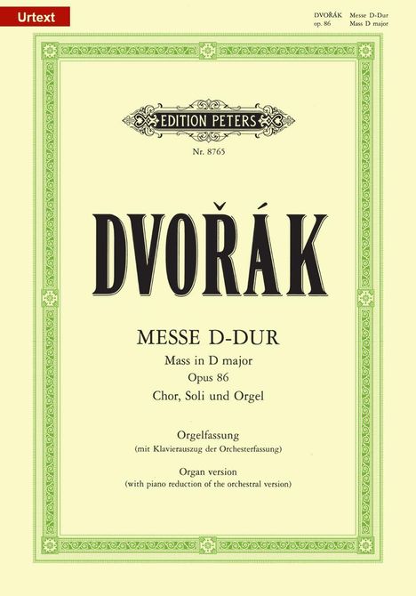 Antonin Dvorak: Messe D-Dur op. 86, Noten