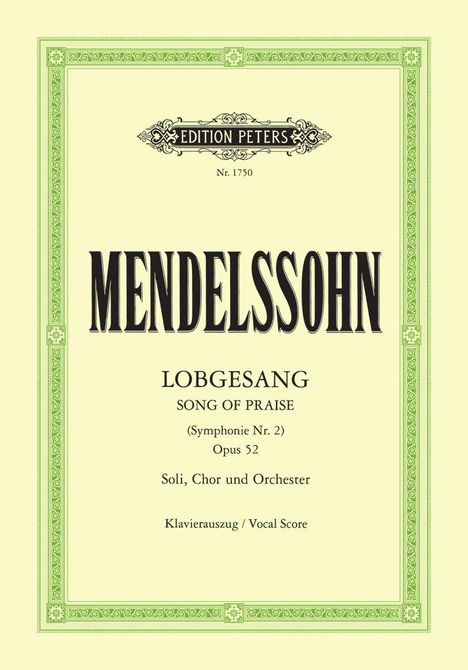 Symphony Nr. 2 (Lobgesang) B-Dur op. 52, Noten