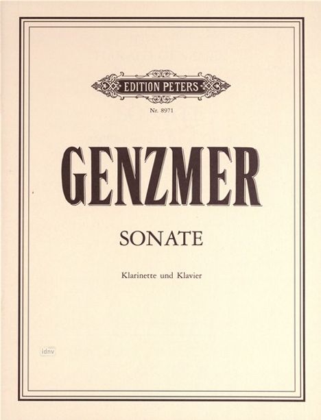 Harald Genzmer: Sonate für Klarinette und Klavier (1997), Noten