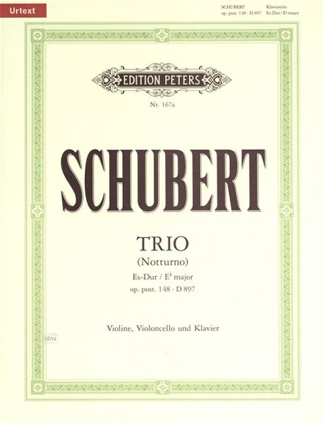 Franz Schubert: Trio Es-Dur op. post. 148 D 89, Noten