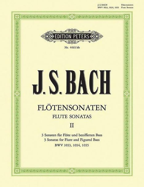 Sonaten für Flöte und bezifferten Bass BWV 1033 - 1035 / URTEXT, Noten