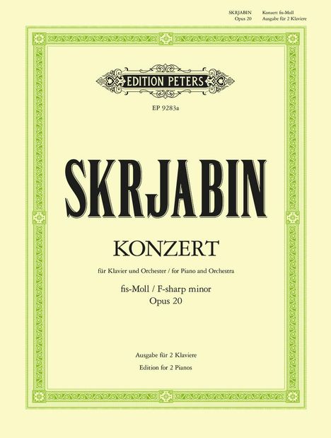 Alexander Scriabin: Piano Concerto in F Sharp Minor Op. 20 (Edition for 2 Pianos), Buch