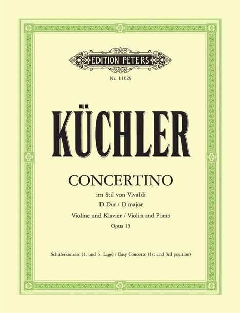 Ferdinand Küchler: Concertino D-Dur op. 15, Noten