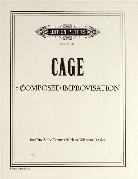 John Cage: c Composed Improvisation für Trommel (1990), Noten