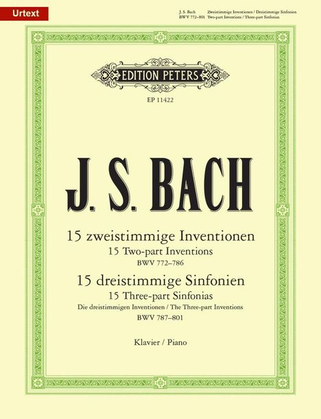 Johann Sebastian Bach (1685-1750): 15 zweistimmige Inventionen BWV772-786 und 15 dreistimmige Sinfonien BWV787-801, Buch