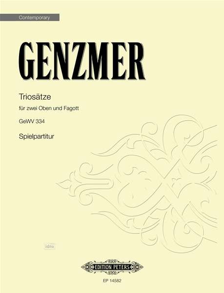 Harald Genzmer: Triosätze für zwei Oboen und Fagott GeWV 334, Noten