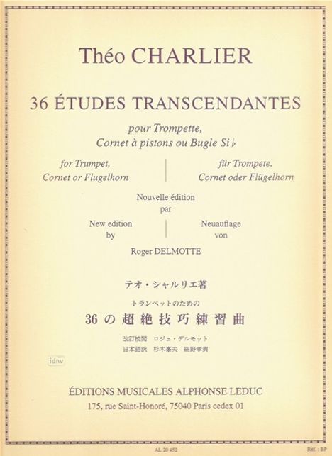Charlier: 36 Etudes Transcendantes, Noten
