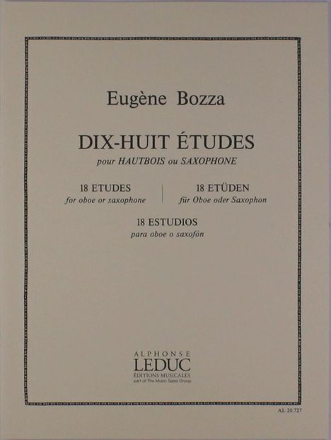 Eugene Bozza: 18 Etudes, Noten