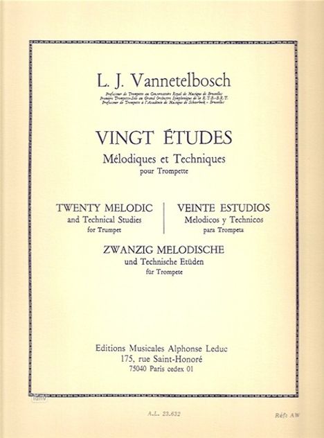 Vannetelbosch: 20 Etudes Melodiques, Noten