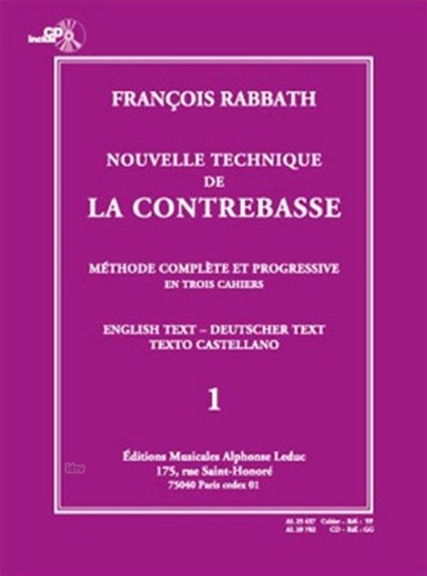 Rabbath: Nouvelle Technique, Noten