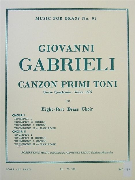 Giovanni Gabrieli: Canzon Primi Toni, Noten