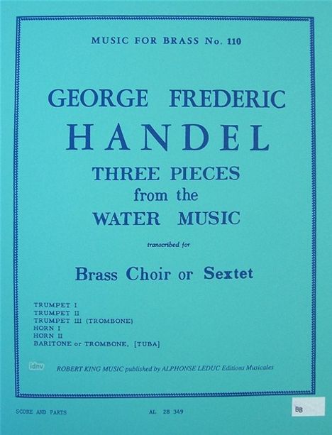 Georg Friedrich Händel: 3 Pieces From Water Music, Noten