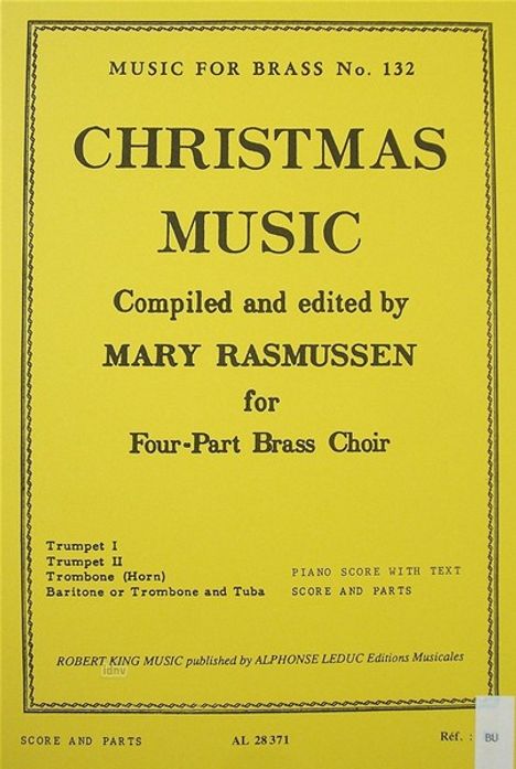 Rasmussen: Christmas Music, Noten