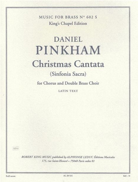 Daniel Pinkham: Christmas Cantata, Noten