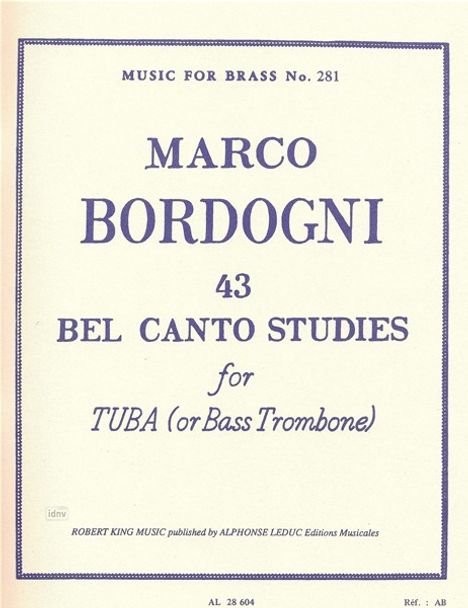 Bordogni: 43 Bel Canto Studies, Noten