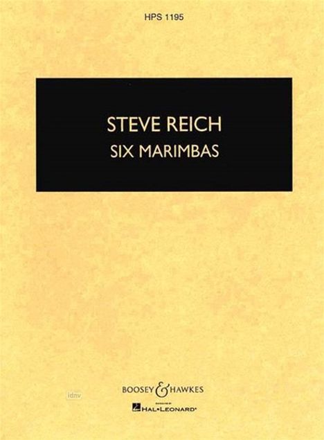 Steve Reich: Six Marimbas, Noten