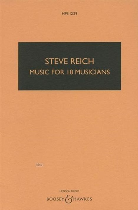 Steve Reich: Reich, Steve        :Music f. 18 /2Klar/Vibr/2, Noten