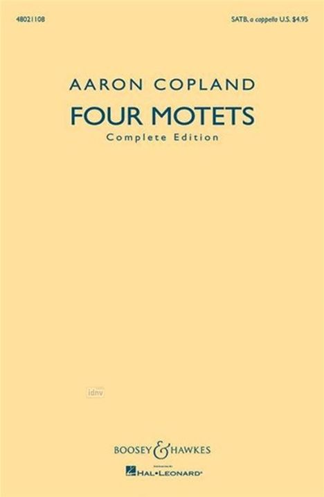Aaron Copland: Four Motets (1921), Noten