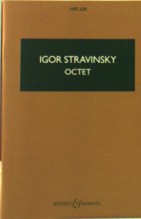 Igor Strawinsky: Oktett, Noten