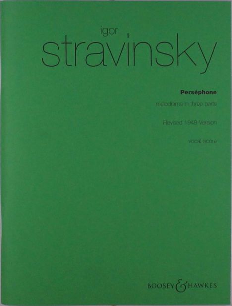 Igor Strawinsky: Persephone, Noten