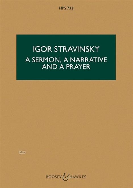 Igor Strawinsky: A Sermon, a Narrative, and a P, Noten