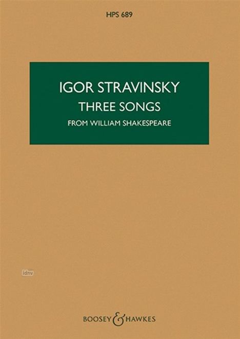 Igor Strawinsky: Three Songs from William Shake, Noten