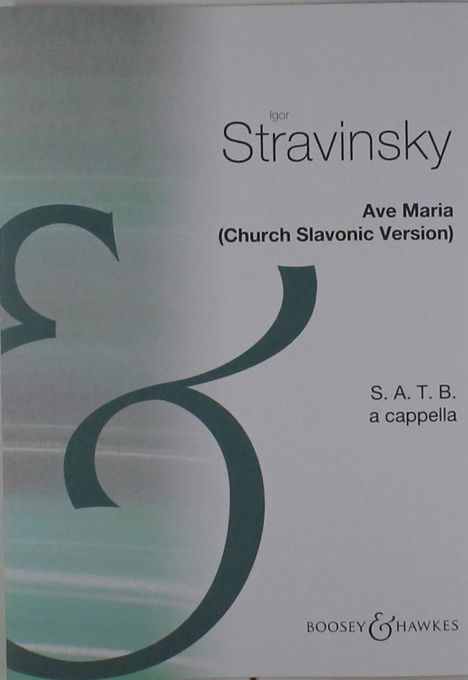 Igor Strawinsky: Ave Maria (1934), Noten