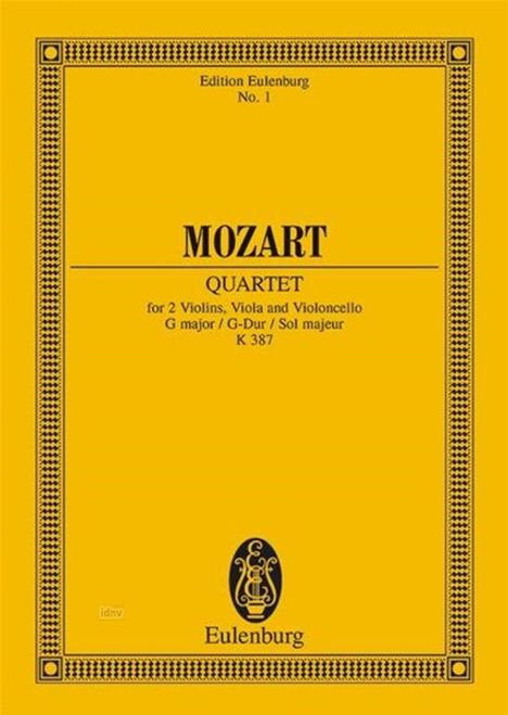 Wolfgang Amadeus Mozart: Streichquartett G-Dur KV 387 (1782), Noten