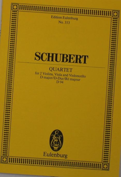 Franz Schubert: Streichquartett D-Dur op.posth, Noten