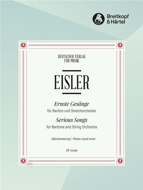 Ernste Gesänge (1961/62), Noten
