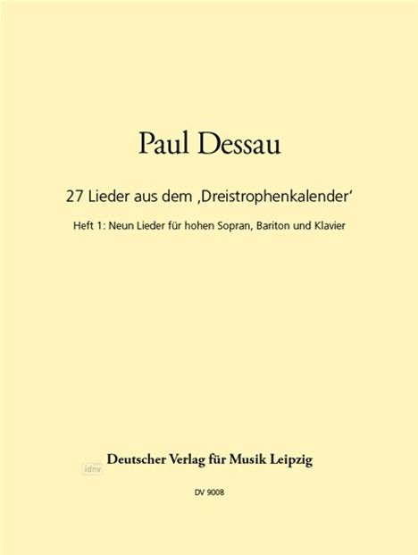 Paul Dessau: 27 Lieder '3-Strophenkalender', Noten